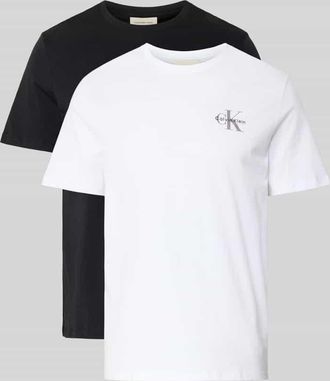 Calvin Klein Jeans T-Shirt mit Rundhalsausschnitt und Logo in Weiss, Gr&ouml;&szlig;e XXL