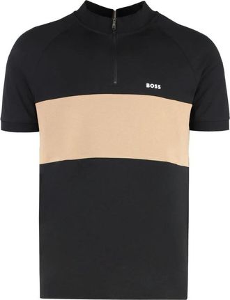 HUGO BOSS Polo shirt van katoenmix met blokstreep - Heren - T-shirts - Zwart - XS - Katoen - Tops
