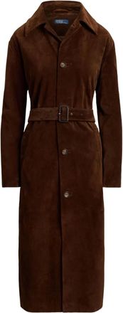 Polo Ralph Lauren Cappotto monopetto in pelle scamosciata - Marrone