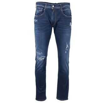 Replay Heren Gebroken En Gerepareerde Jeans Blauw