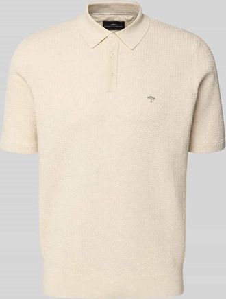 Fynch-Hatton Fynch-Hatton Regular Fit Poloshirt in Strick-Optik in Offwhite, Gr&ouml;&szlig;e 3XL