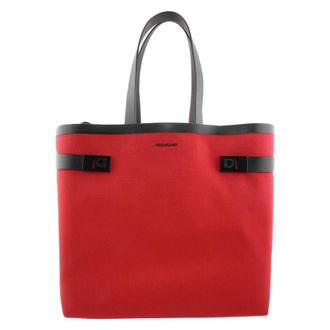 Ferragamo Gancini Buckles Canvas Tote Bag