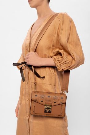 MCM Shoulder Bag With Logo, Womens, Brown