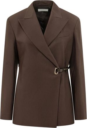 Sportmax Jassen, Dames, Bruin, M, Leer, SPXCinta Jas
