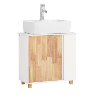 SoBuy Mueble Para Debajo Del Lavabo Armario De Ba&ntilde;o De Suelo Con 2 Estantes Y 1 Puerta 60 X 30 X 60 Cm Bzr75-w Sobuy Es