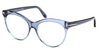 Tom Ford Ladies Blue Cat Eye Eyeglass Frames FT5827-B 090 55
