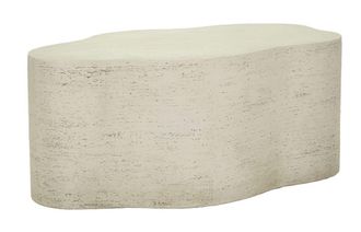 Mauro Ferretti Mesa de centro de magnesio color crema, 92,5x55x40 cm