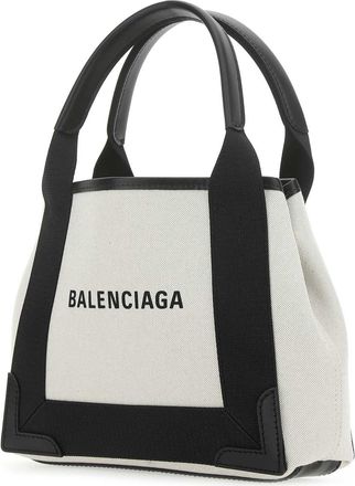Balenciaga Womens Two-Tone Canvas Small Cobas Navy Handbag 9260 T Cotton Borse A Mano Bag