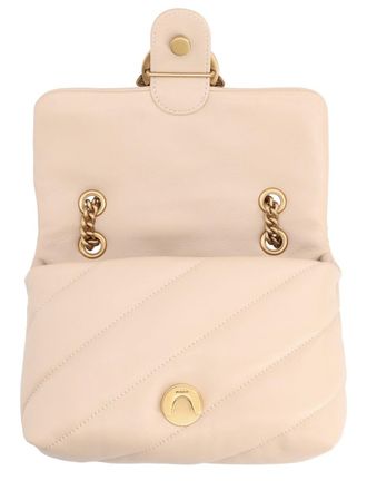Pinko Womens Mini Shoulder Bag Love Puff Beige Leather