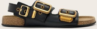 AllSaints Leather Staffa Leather Buckle Sandals, Size: UK 4/ US 7/ EU 37