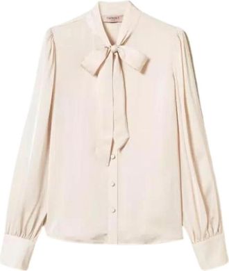 Twinset Basis Shirt - Dames - Overhemden - Beige - L - Overhemden