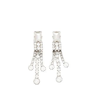 Alessandra Rich Earrings, female, White, Size: ONE SIZE Earrings with Fringes