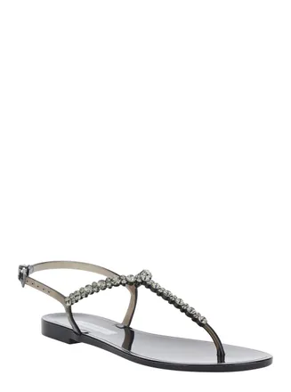 Menghi Womens Sandals Bianca Black Pvc