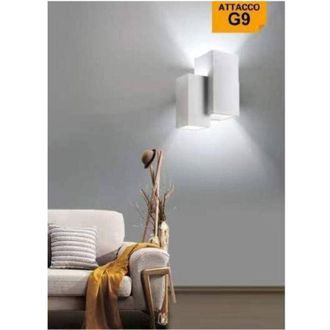 Trade Shop Trade Shop Traesio - Trade Shop - Applique Parete In Gesso 2 Rettangoli Incastonati Bianco Ip20 Gs-e39 Verniciabile