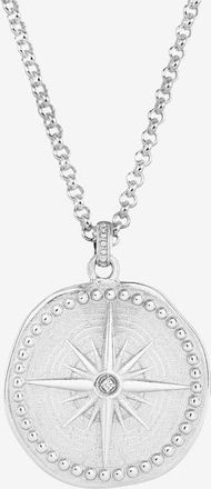 Dower & Hall Mens Diamond True North Talisman Necklace in Sterling Silver at Nordstrom, Size 22