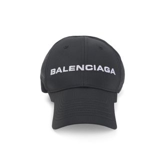 Balenciaga Black Logo Cap-Uomo