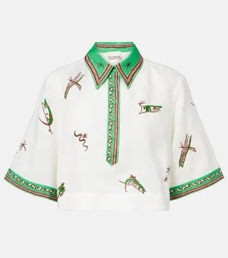 Alemais Al&eacute;mais Camisa Wanda de lino bordada