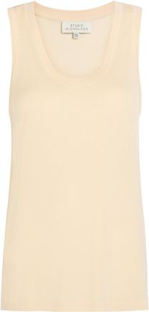 STUDIO NICHOLSON Scoop-neck Woven Tank top - Beige - 12 (UK12 / M)