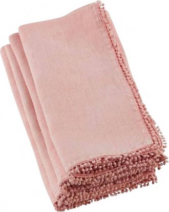 Saro Dolly Napkin Set In Blush