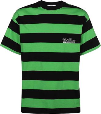 Msgm T-shirt in cotone a righe - Verde