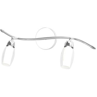 Top-Light Applique Contemporanea Feeling Net Metallo Cromo Vetro Trasparente 2 Luci G9