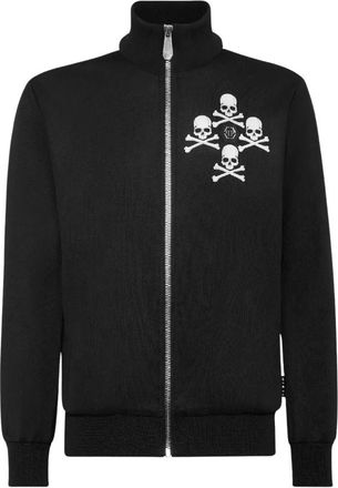Philipp Plein Skullbones Sweatshirt met Rits - Heren - Vesten met rits - Zwart - M - Katoen - Hoodies & sweatvesten