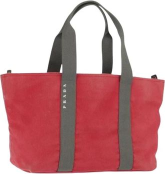 Prada Pre-owned Canvas Tote - Dames - Vintage Shopper - Rood - ONE Size - Vintage