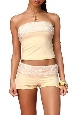 Edikted Sequin Tube Top in Light-Yellow at Nordstrom, Size X-Small
