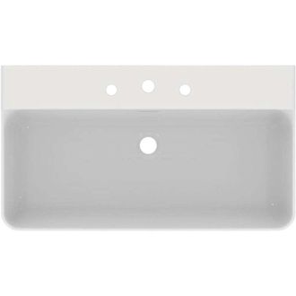 Ideal Lavabo Conca 800x450x165mm, Lijado Blanco Con Ideal Plus 3 Orificios Para Grifer&iacute;a, Con Rebosadero Ideal Standard