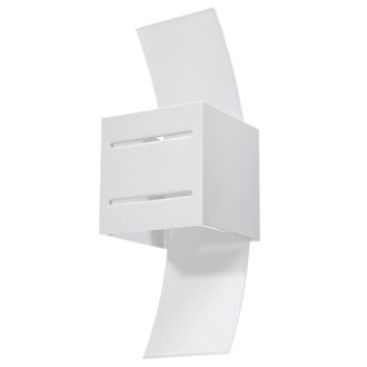 Sollux Lighting L&aacute;mpara de pared blanco aluminio, vidrio alt. 30 cm