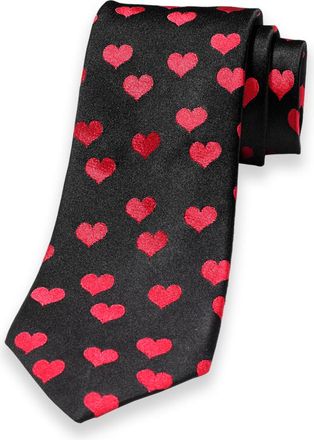 Paul Fredrick Hearts Woven Silk Tie