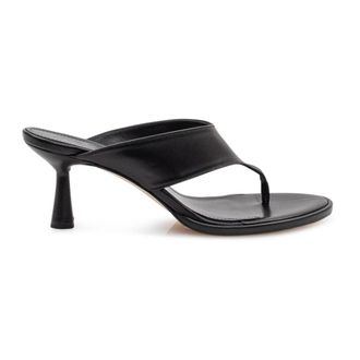 Aeyde Heeled Mules, female, Black, Size: 11 US Olenna Leather Heel Sandals