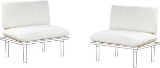 Beliani Conjunto de fundas de coj&iacute;n de exterior Blanco crema