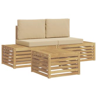 vidaXL Conjunto De Sof&aacute;s De Exterior 4 Pieza Vidaxl