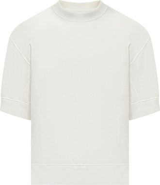 Jil Sander White Cotton Short-sleeved Sweatshirt