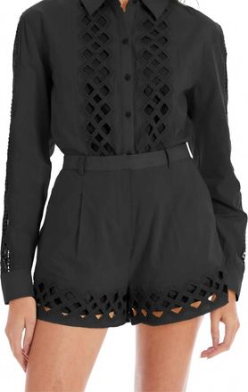 Allison New York Camila Cut-Out Hem Shorts In Black