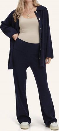 Nom Maternity Georgina Knit Pants - Maternity In Navy