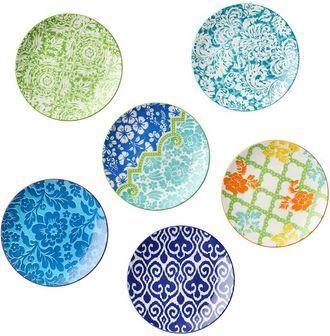Certified International Pavillion Set Of 6 Salad Plates