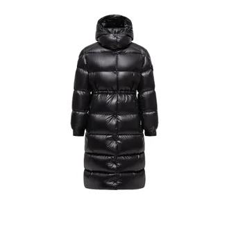 Moncler Moncler Cavettaz Hooded Long Down Jacket, Women, Black, Size: 00