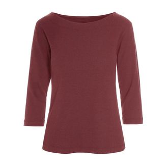 Bitte Kai Rand Tops, Dames, Bruin, L, Katoen, Ribgebreide Blouse met 3/4 Mouwen