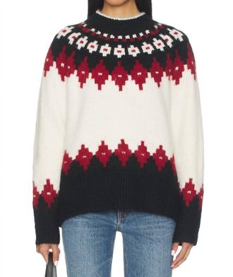 Pistola Denim Astrid Pullover Sweater In White,oxblood, &fair Isle