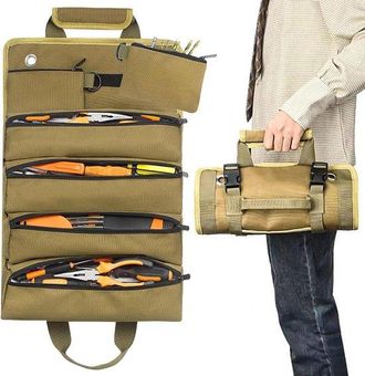 No Brand Bolsa Enrollable Para Herramientas, Peque&ntilde;a, Port&aacute;til, Bolsa Enrollable Multifuncional, Ideal Para Fontaneros, Obreros Y Electricistas