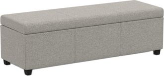 Simpli Home Avalon 54In Contemporary Rectangle Extra Large Storage Ottoman Bench