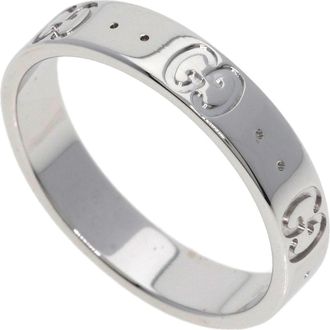 Gucci Icon White Gold (18K) Band Ring (Pre-Owned)