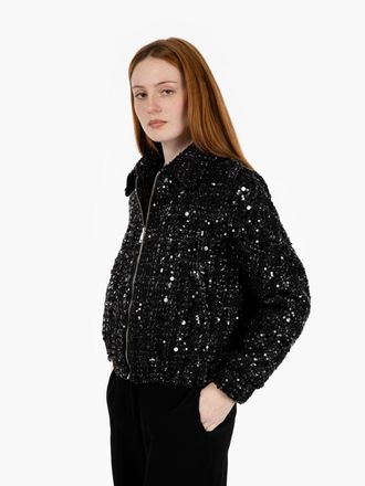 Add Bomber jacket with down paddinglight black