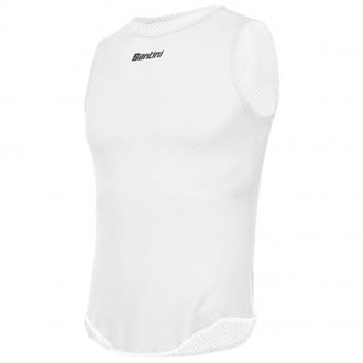 Santini Lieve Sleveless Baselayer Kunstfaserunterw&auml;sche f&uuml;r Herren | wei&szlig;