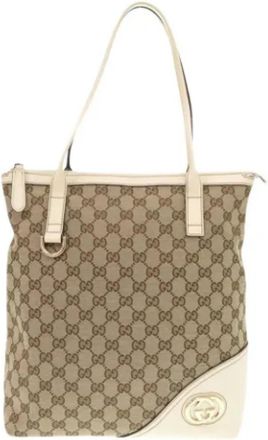 Gucci Pre-owned Canvas gucci-bags - Dames - Vintage Shopper - Bruin - ONE Size - Leer - Vintage