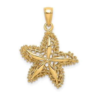 Diamond2Deal 10k Yellow Gold Starfish Filigree Charm