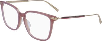 Longchamp Rechthoekige Zonnebril - Dames - Brillen - Roze - 54 MM - Accessoires
