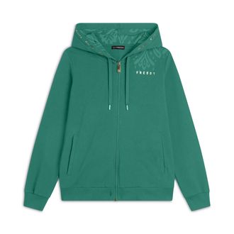 Freddy Felpa zip leggera con cappuccio e dettagli floreali